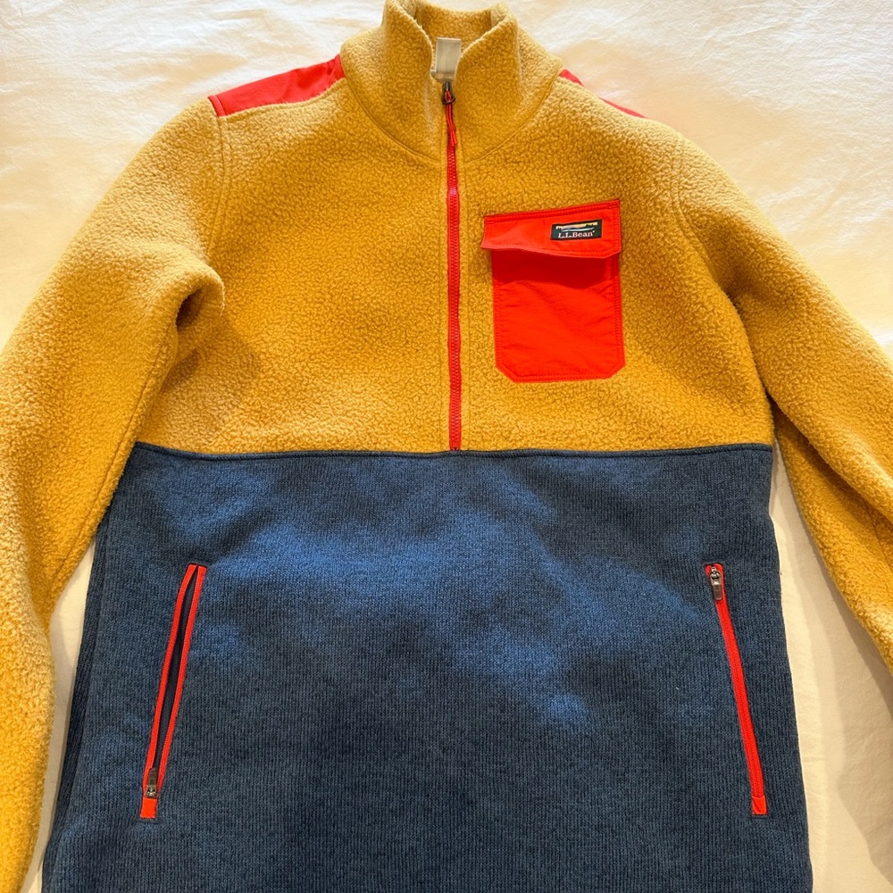 NWOT LL Bean Sweater Fleece Sherpa Hybrid Pullover XS